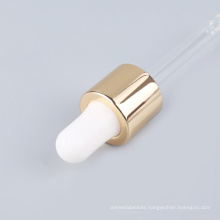 Essential oil dropper golden medicine packaging dropper glass 18/410 cosmetic dropper